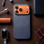 KindCase iPhone 17 PRO (Navy Blue) Natural Leather Case