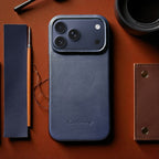 KindCase iPhone 17 PRO (Navy Blue) Natural Leather Case