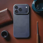 KindCase iPhone 17 PRO (Navy Blue) Natural Leather Case